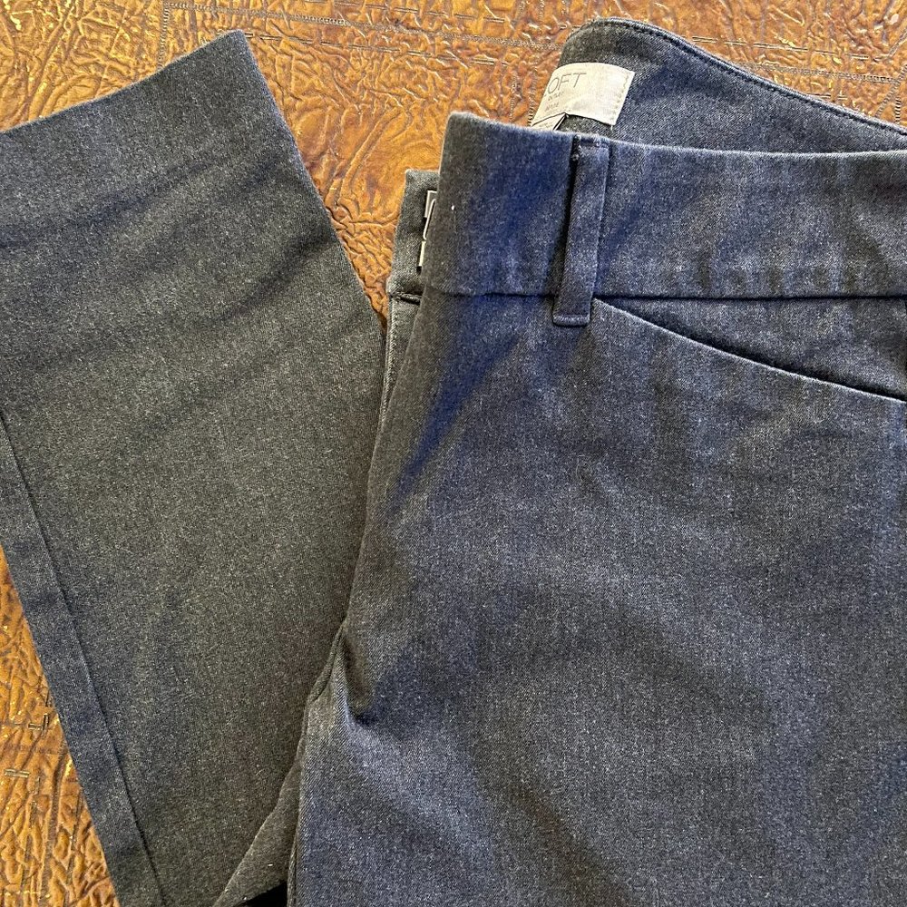 Loft Petites Women's Pant - Skinny Ankle Petite - 2P Dark Gray